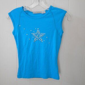 Blue Shirt w/ Star Metal Studs- Sm/Med/Lg Adult-New